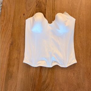 Dominique White Strapless Corset-Style Bodysuit